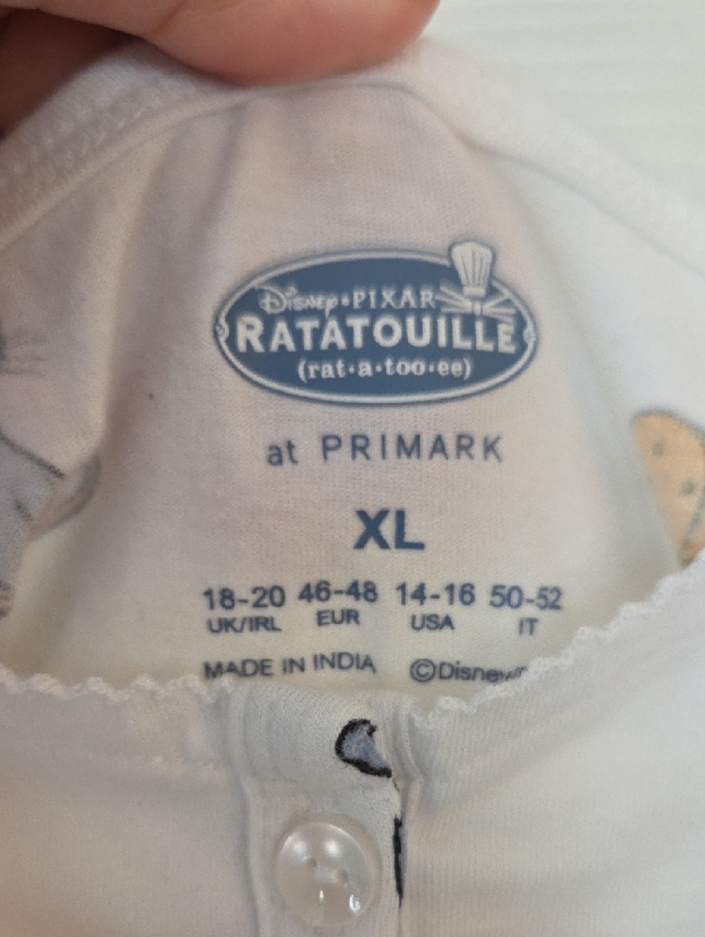 Disneys Ratatouille Pajama Set with Blue Mouse and Yellow Cheese Print - XL - Picture 4 of 8